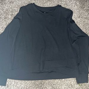 Black cross over ribbed long sleeve